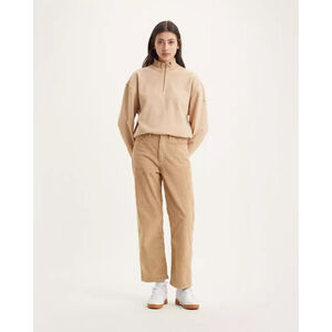 Levi's Womens Size 30 Beige Ribcage Straight Ankle Corduroy Pants Costal Cowgirl
